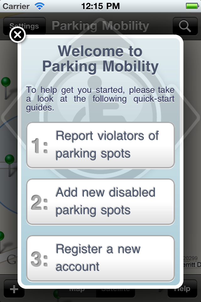 Parking Mobility Quick Start Help