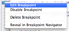 Edit Breakpoint