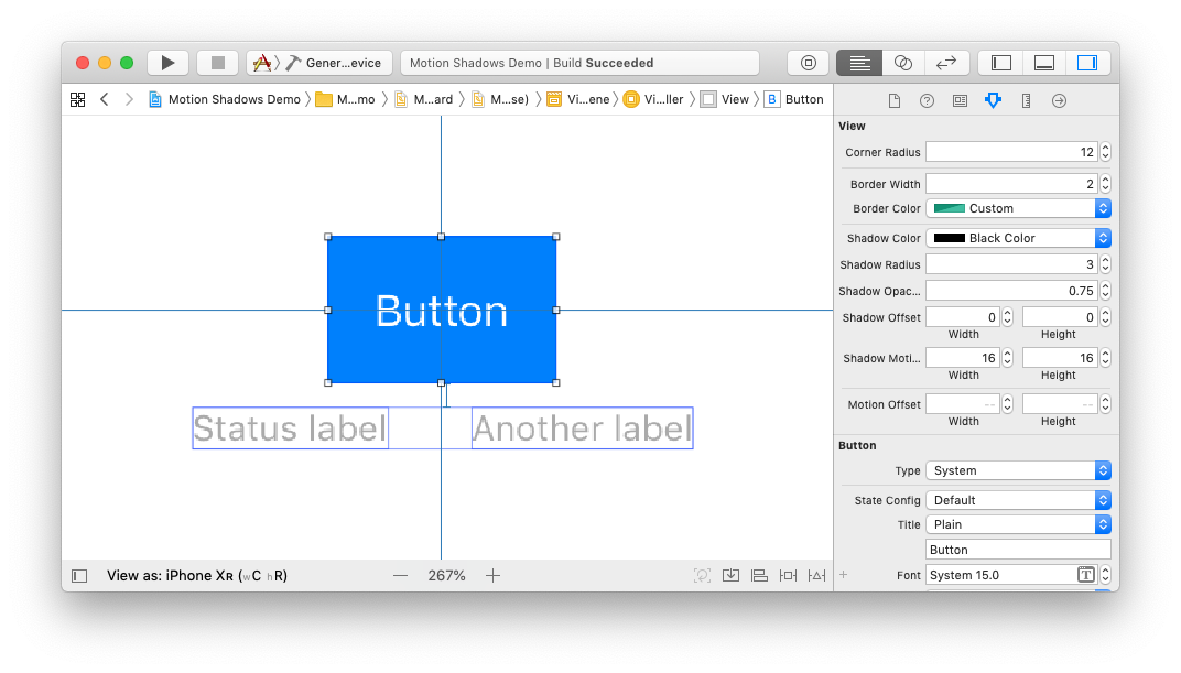 Interface builder screenshot